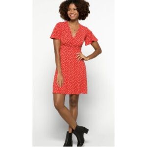 41 Hawthorn Elisse Faux Wrap Orange Floral Dress Stitch Fix